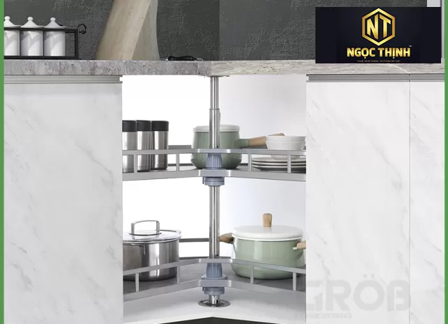 MÂM XOAY 270 INOX SUS304 NAN DẸT ĐÁY MELAMIN tại Long Tân